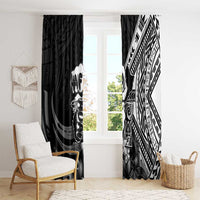 Hafa Adai Guam Discovery Day Window Curtain Chamorro Latte Stone Hand Black Version LT14 - Polynesian Pride