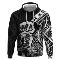 Hafa Adai Guam Discovery Day Zip Hoodie Chamorro Latte Stone Hand Black Version LT14 Pullover Hoodie Black - Polynesian Pride