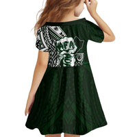 Hafa Adai Guam Discovery Day Family Matching Short Sleeve Bodycon Dress and Hawaiian Shirt Chamorro Latte Stone Hand Green Version