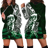 Hafa Adai Guam Discovery Day Hoodie Dress Chamorro Latte Stone Hand Green Version
