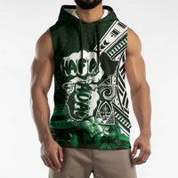 Hafa Adai Guam Discovery Day Sleeveless Hoodie Chamorro Latte Stone Hand Green Version