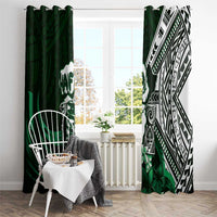 Hafa Adai Guam Discovery Day Window Curtain Chamorro Latte Stone Hand Green Version LT14 - Polynesian Pride