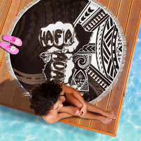 Hafa Adai Guam Discovery Day Beach Blanket Chamorro Latte Stone Hand Brown Version