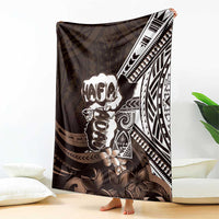 Hafa Adai Guam Discovery Day Blanket Chamorro Latte Stone Hand Brown Version