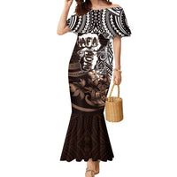 Hafa Adai Guam Discovery Day Mermaid Dress Chamorro Latte Stone Hand Brown Version