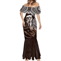 Hafa Adai Guam Discovery Day Mermaid Dress Chamorro Latte Stone Hand Brown Version