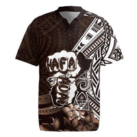 Hafa Adai Guam Discovery Day Rugby Jersey Chamorro Latte Stone Hand Brown Version