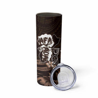 Hafa Adai Guam Discovery Day Skinny Tumbler Chamorro Latte Stone Hand Brown Version LT14 - Polynesian Pride