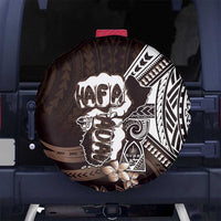 Hafa Adai Guam Discovery Day Spare Tire Cover Chamorro Latte Stone Hand Brown Version