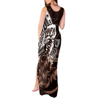 Hafa Adai Guam Discovery Day Tank Maxi Dress Chamorro Latte Stone Hand Brown Version LT14 - Polynesian Pride