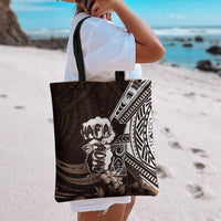 Hafa Adai Guam Discovery Day Tote Bag Chamorro Latte Stone Hand Brown Version