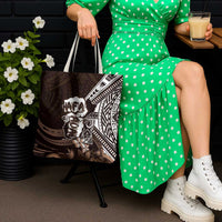 Hafa Adai Guam Discovery Day Tote Bag Chamorro Latte Stone Hand Brown Version