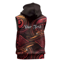 Personalised Polynesia Zodiac Aries Sleeveless Zip Hoodie Galaxy Polynesian Pattern Chest Tattoo Style