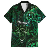Personalised Polynesia Zodiac Taurus Hawaiian Shirt Galaxy Polynesian Pattern Chest Tattoo Style LT14 Green - Polynesian Pride