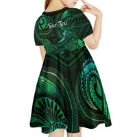 Personalised Polynesia Zodiac Taurus Kid Short Sleeve Dress Galaxy Polynesian Pattern Chest Tattoo Style LT14 - Polynesian Pride