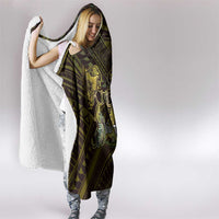Personalised Polynesia Zodiac Gemini Hooded Blanket Galaxy Polynesian Pattern Chest Tattoo Style