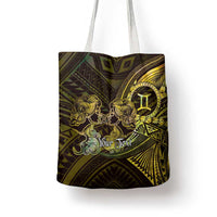 Personalised Polynesia Zodiac Gemini Tote Bag Galaxy Polynesian Pattern Chest Tattoo Style