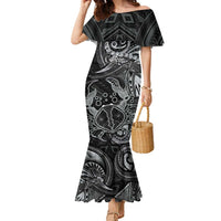 Personalised Polynesia Zodiac Cancer Family Matching Mermaid Dress and Hawaiian Shirt Galaxy Polynesian Pattern Chest Tattoo Style