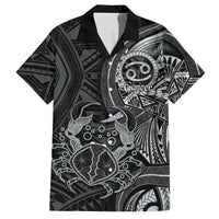 Personalised Polynesia Zodiac Cancer Hawaiian Shirt Galaxy Polynesian Pattern Chest Tattoo Style LT14 Black - Polynesian Pride