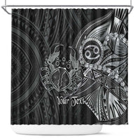 Personalised Polynesia Zodiac Cancer Shower Curtain Galaxy Polynesian Pattern Chest Tattoo Style