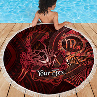 Personalised Polynesia Zodiac Scorpio Beach Blanket Galaxy Polynesian Pattern Chest Tattoo Style
