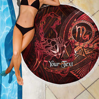 Personalised Polynesia Zodiac Scorpio Beach Blanket Galaxy Polynesian Pattern Chest Tattoo Style