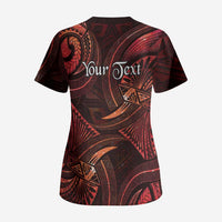 Personalised Polynesia Zodiac Scorpio Scrub Top Galaxy Polynesian Pattern Chest Tattoo Style LT14 - Polynesian Pride