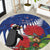 New Zealand Christmas In July Round Carpet Fiordland Penguin With Pohutukawa Flower
