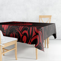 New Zealand Tui Bird Tablecloth Aotearoa Maori Pattern - Red