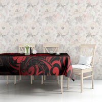 New Zealand Tui Bird Tablecloth Aotearoa Maori Pattern - Red