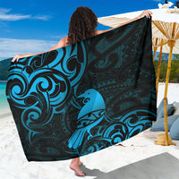 New Zealand Tui Bird Sarong Aotearoa Maori Pattern - Blue
