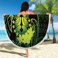 Kia Orana Kuki Airani Beach Blanket Cook Islands Tangaroa God Tatau Green