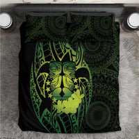 Kia Orana Kuki Airani Bedding Set Cook Islands Tangaroa God Tatau Green