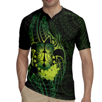 Kia Orana Kuki Airani Rugby Jersey Cook Islands Tangaroa God Tatau Green