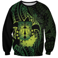 Kia Orana Kuki Airani Sweatshirt Cook Islands Tangaroa God Tatau Green