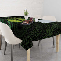 Kia Orana Kuki Airani Tablecloth Cook Islands Tangaroa God Tatau Green