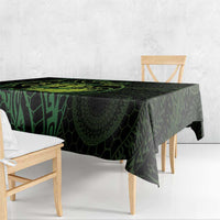 Kia Orana Kuki Airani Tablecloth Cook Islands Tangaroa God Tatau Green