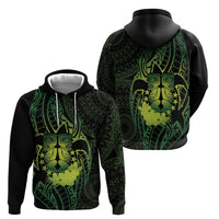 Kia Orana Kuki Airani Zip Hoodie Cook Islands Tangaroa God Tatau Green