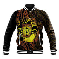 Kia Orana Kuki Airani Baseball Jacket Cook Islands Tangaroa God Tatau Gold