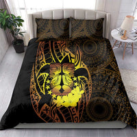 Kia Orana Kuki Airani Bedding Set Cook Islands Tangaroa God Tatau Gold