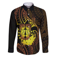 Kia Orana Kuki Airani Family Matching Short Sleeve Bodycon Dress and Hawaiian Shirt Cook Islands Tangaroa God Tatau Gold