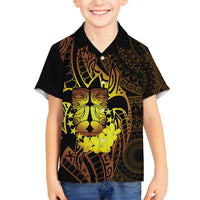 Kia Orana Kuki Airani Family Matching Tank Maxi Dress and Hawaiian Shirt Cook Islands Tangaroa God Tatau Gold