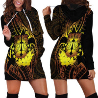 Kia Orana Kuki Airani Hoodie Dress Cook Islands Tangaroa God Tatau Gold