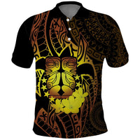 Kia Orana Kuki Airani Polo Shirt Cook Islands Tangaroa God Tatau Gold