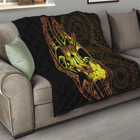 Kia Orana Kuki Airani Quilt Cook Islands Tangaroa God Tatau Gold