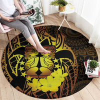 Kia Orana Kuki Airani Round Carpet Cook Islands Tangaroa God Tatau Gold