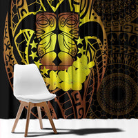 Kia Orana Kuki Airani Window Curtain Cook Islands Tangaroa God Tatau Gold