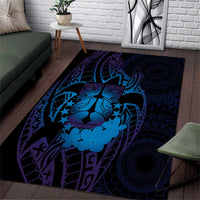 Kia Orana Kuki Airani Area Rug Cook Islands Tangaroa God Tatau Purple