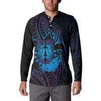 Kia Orana Kuki Airani Button Sweatshirt Cook Islands Tangaroa God Tatau Purple