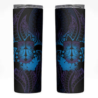 Kia Orana Kuki Airani Skinny Tumbler Cook Islands Tangaroa God Tatau Purple